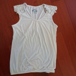 Lace Cap-Sleeved Creme Shirt